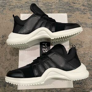 BAMBOO Black Athletic Sneakers with White Sole